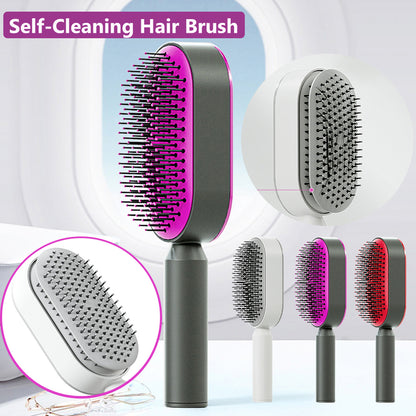 Self Cleaning Hair Brush For Women One-key Cleaning Hair Loss