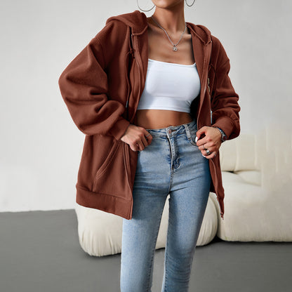 Casual Fashion Hooded Cardigan Jacket With Pockets