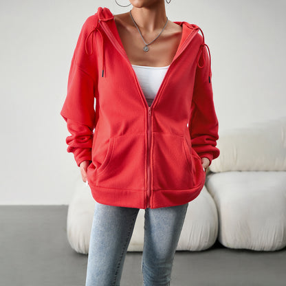 Casual Fashion Hooded Cardigan Jacket With Pockets