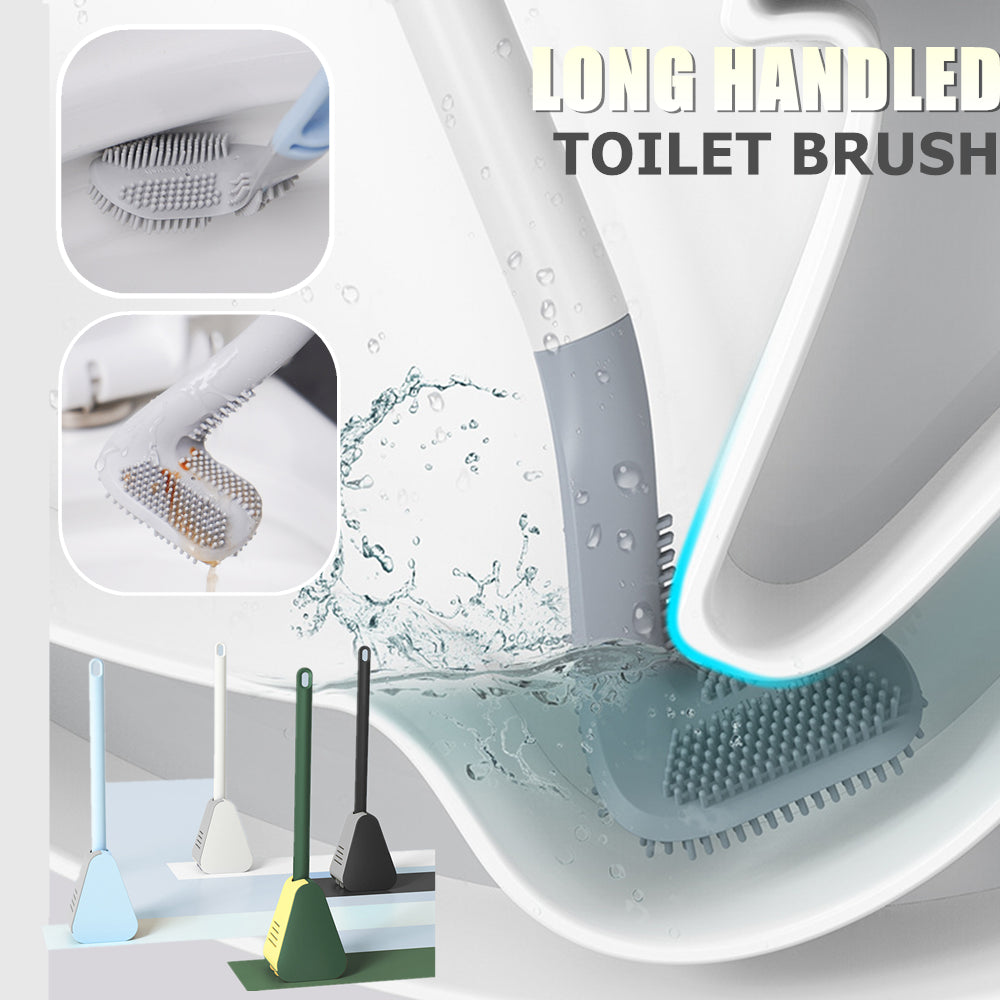 Golf Toilet Brush Wall-Mounted Cleaning Tools Silicone Flexible Bristles Brush