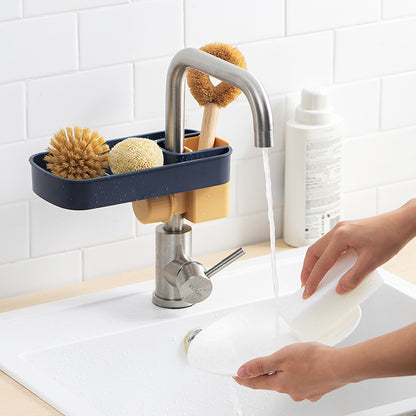 Sink Shelf Soap Sponge Drain Rack Storage Basket Bag Faucet Holder