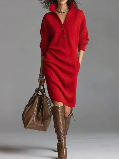 Long-sleeved Sweater Dress Fashion Warm Stand-up Collar