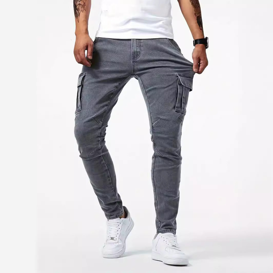 Man's Casual Cargo Pants Stylish Tide Brand Stretch Pants