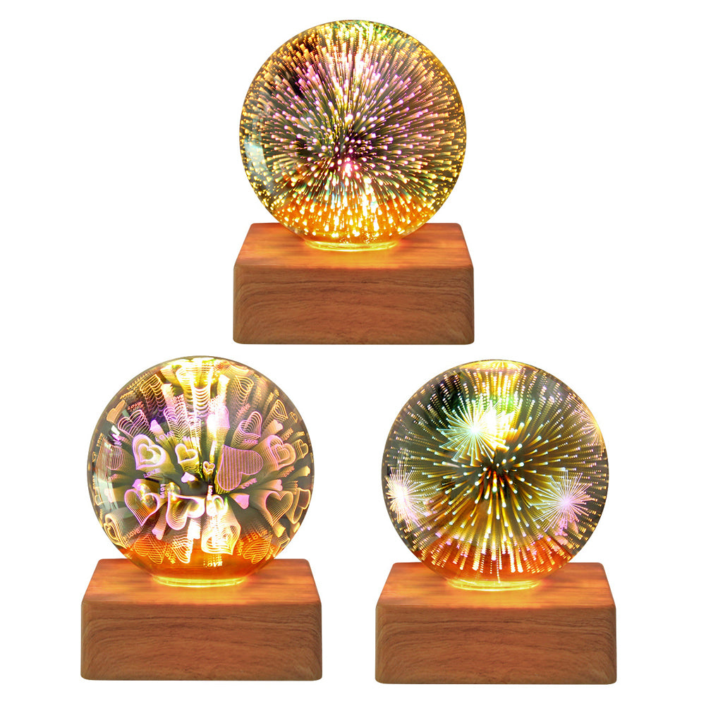 USB 3D Firework Crystal  Plug In Romantic Star LED Night Light Decorations