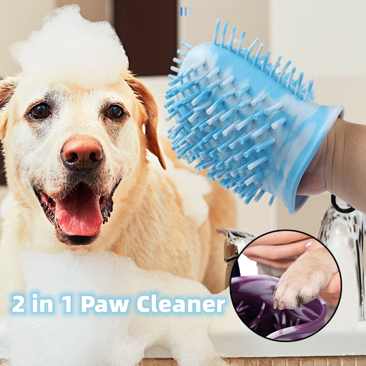 2 In 1 Dog Paw Cleaner Cup Soft Pet Dog Foot Cleaning Washer