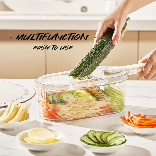 Multifunction Vegetable Cutter With Basket And Brush Portable Slicer