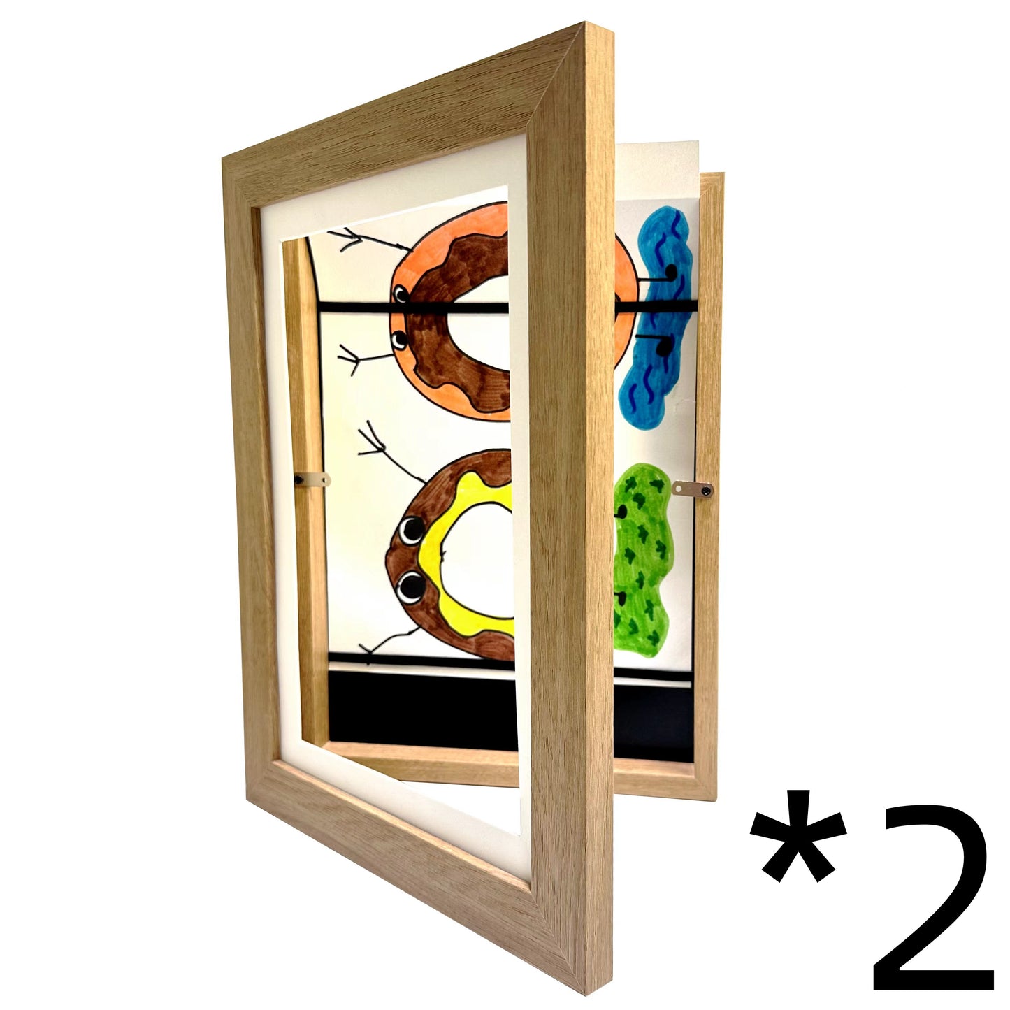 Kids Art Frame Folding Storage Children's Wooden Picture Frame