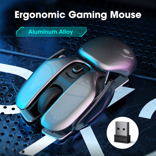 Wireless Gaming Mouse Aluminum Alloy Mute Mouse Rechargeable
