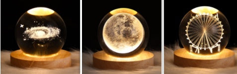 Luminous Starry Sky And Planets Moon Moon Crystal Ball Lamp