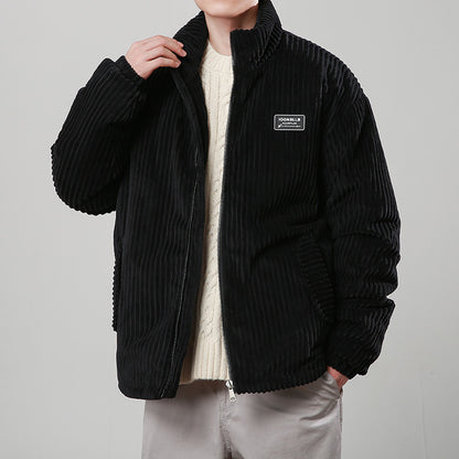 Winter Corduroy Cotton-padded Coat Warm Stand Collar