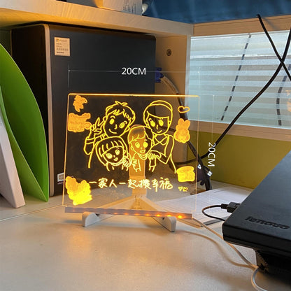 Acrylic DIY Note Board LED Night Light Creative Message Board