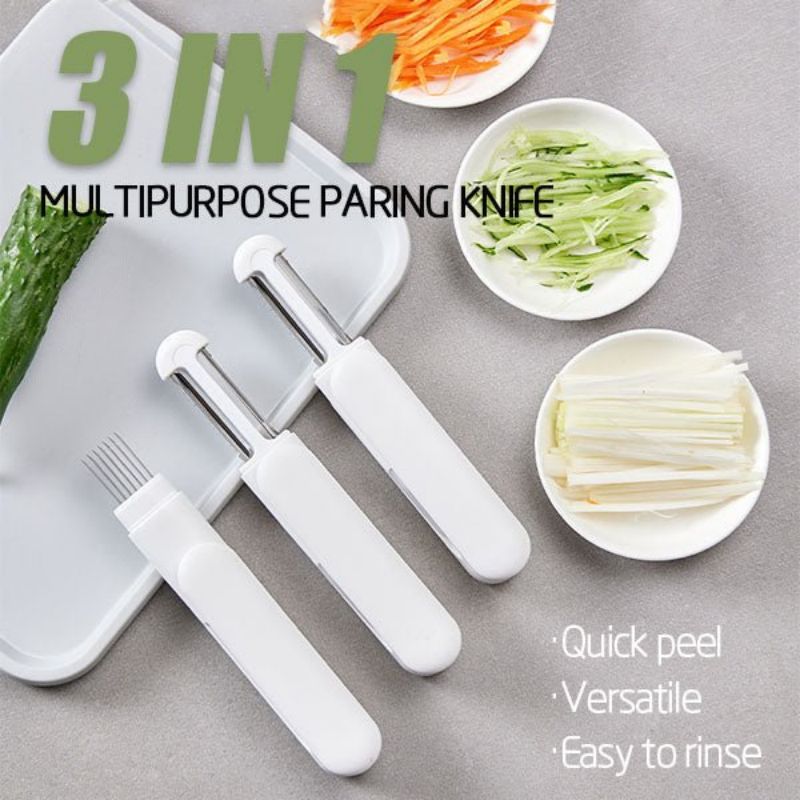 3 In 1 Multifunctional Rotary Paring Knife 360 Rotating