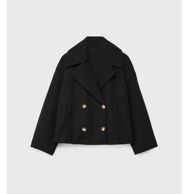 Ins Double-breasted Lapel Blazer Jacket Fashion Loose