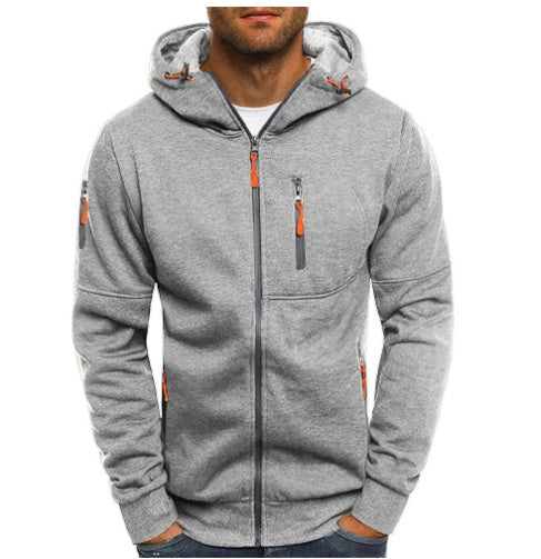 Men's Casual Zipper Hooded Sweater Fitness Jackets Cardigan