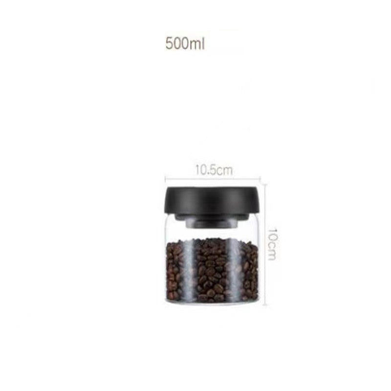 Vacuum Sealed Jug Set Black Coffee Beans Glass Airtight