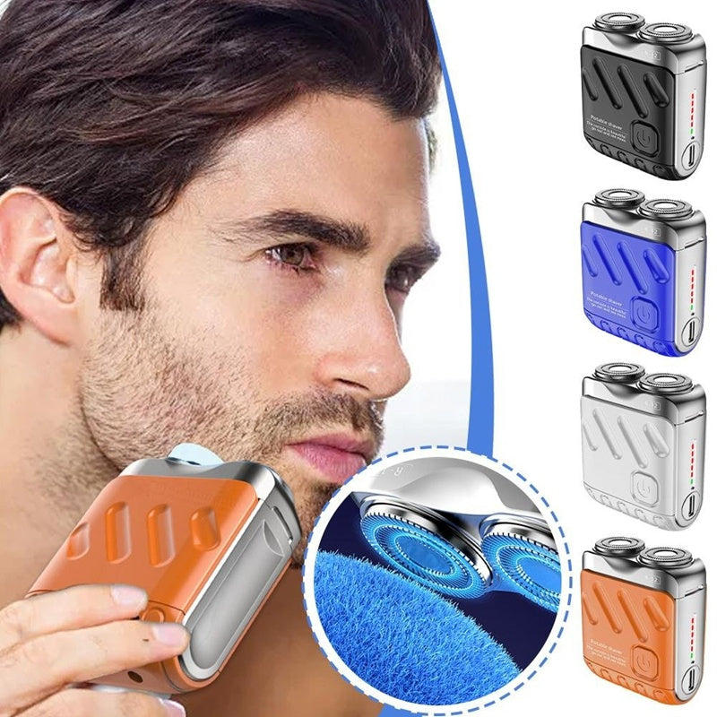 Portable Rotary Dual Ring Electric Shaver Men Travel