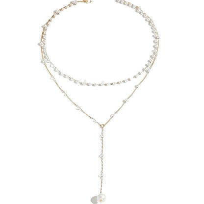 Pearl Double Layer Twin Pearl Necklace
