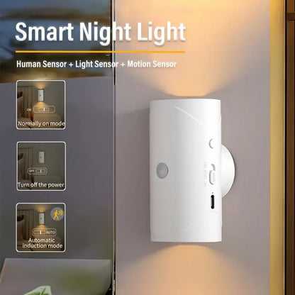 RGB Gradient LED Night Light With Motion Sensor Wall Lamp Rechargeable Ambient