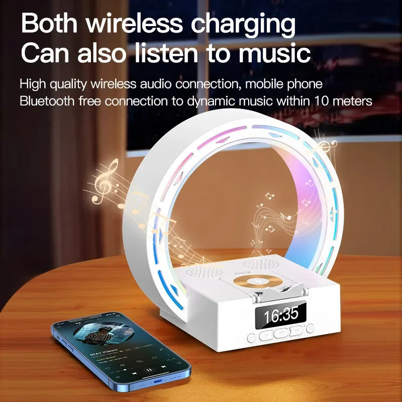 4 In 1 Wireless Bluetooth-compatible Speaker Charging Pad Bedside Lamp
