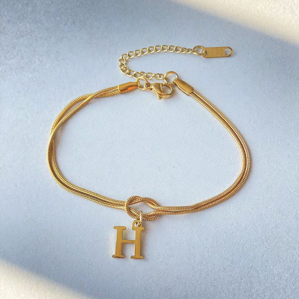 New Letter A-Z Love Knot Bracelets For Women Couple