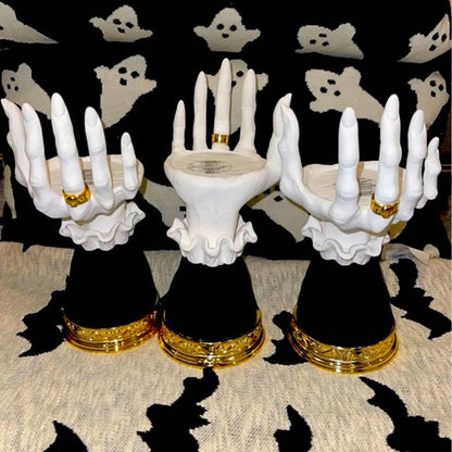 Palm Tray Candle Holder Halloween Witch Palm Candle Holder