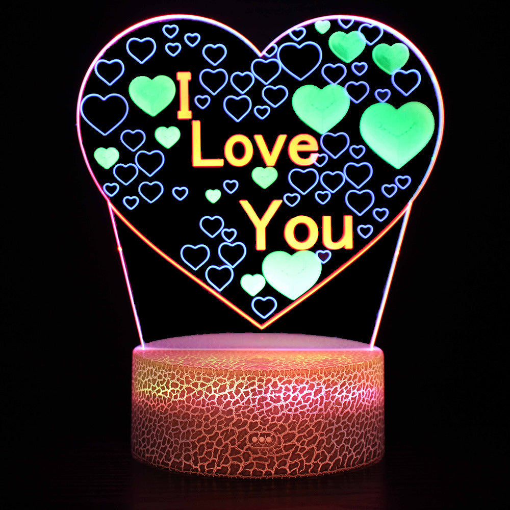 3 Acrylic Plates 3D Night Lights Touch Control Colorful LED Lamp