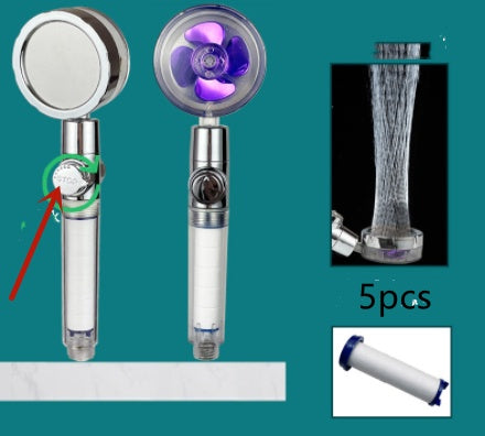 New Turbo Propeller Shower Head Water Saving High Pressure