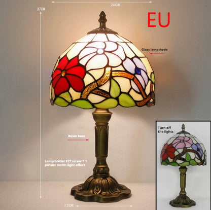 Lamp Bedroom Bedside Lamp Retro Bar Yellow Glass Lamp Resin Base Table Lamps