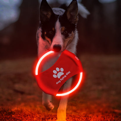 Dog Flying Discs Light Glowing LED Luminous Training