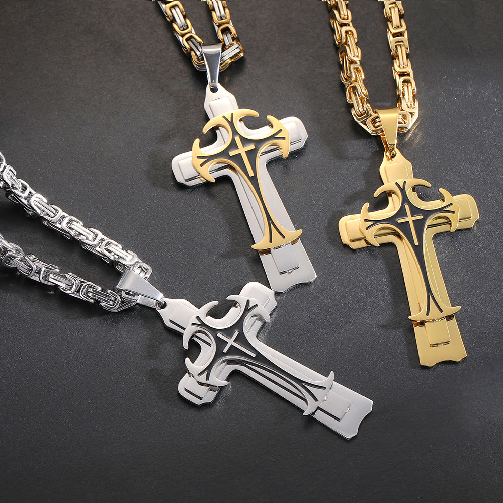 Fashion Jewelry Christian Trinity Latin Cross Necklace