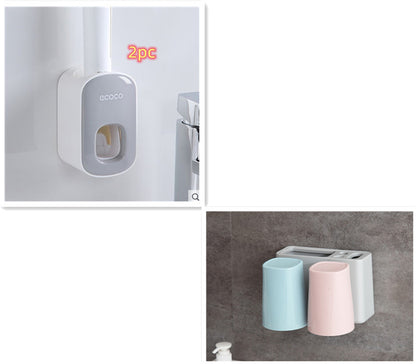 Wall Mounted Automatic Toothpaste Holder Set Dispenser