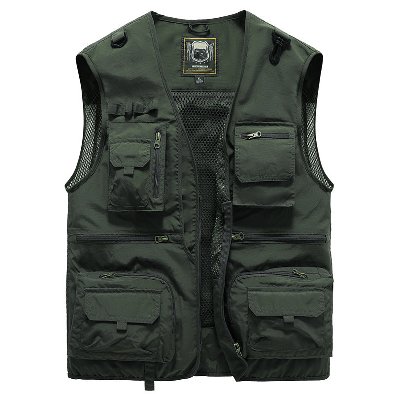 14 Pockets Summer New Men US Tactical Hiking Fishing Vest