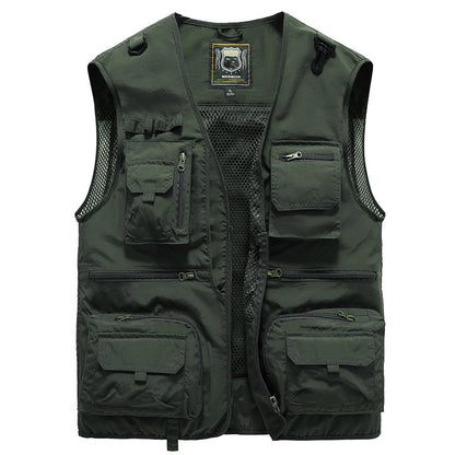 14 Pockets Summer New Men US Tactical Hiking Fishing Vest