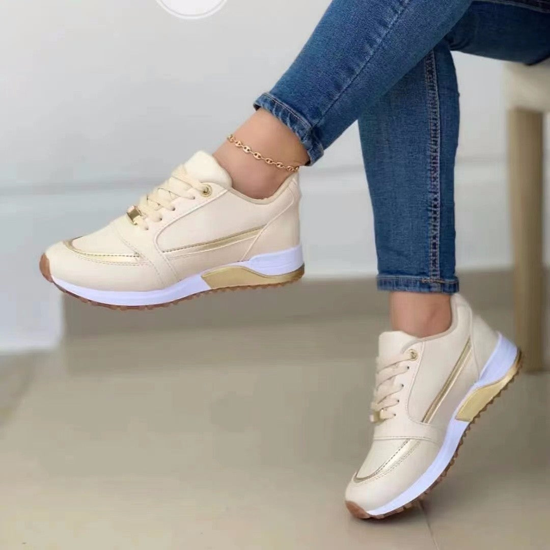 Casual Lace-up Flat Shoes Women Shallow Round Toe