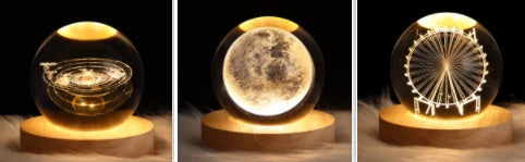 Luminous Starry Sky And Planets Moon Moon Crystal Ball Lamp