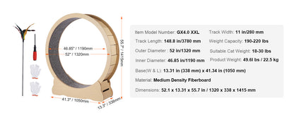 Wooden Cat Exercise Wheel Large Cat Treadmill Wheel