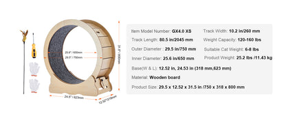 Wooden Cat Exercise Wheel Large Cat Treadmill Wheel
