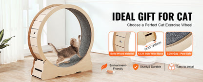 Wooden Cat Exercise Wheel Large Cat Treadmill Wheel