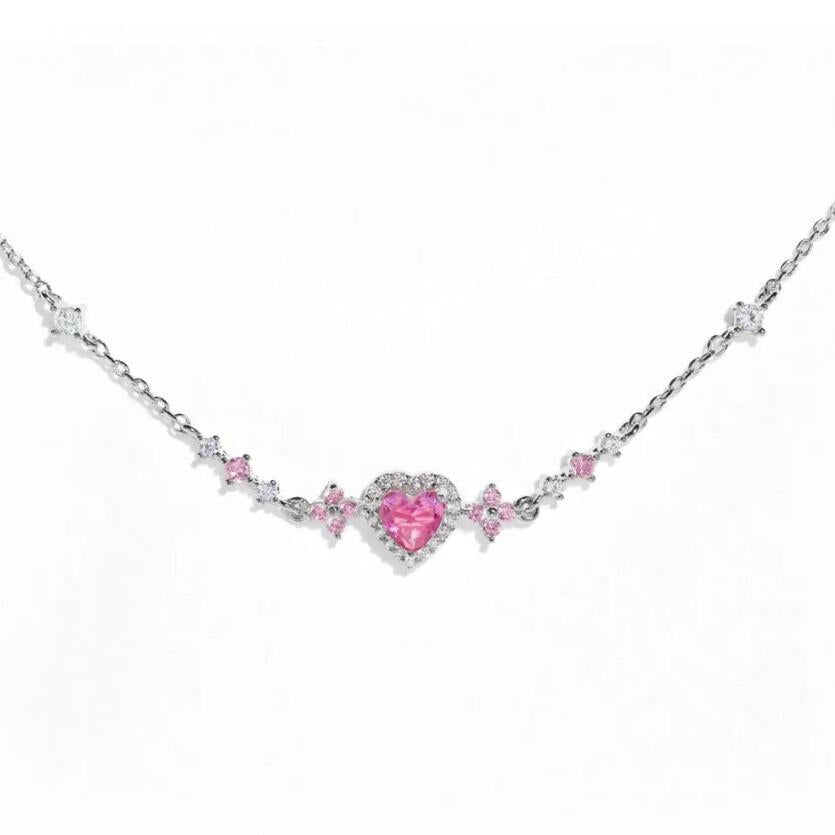 Sweet Bow Heart Rhinestone Bracelet Y2K Ins