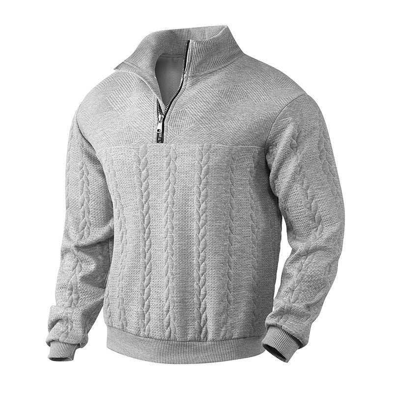 Men's Jacquard Fall Winter Long-sleeved Warm Pullover