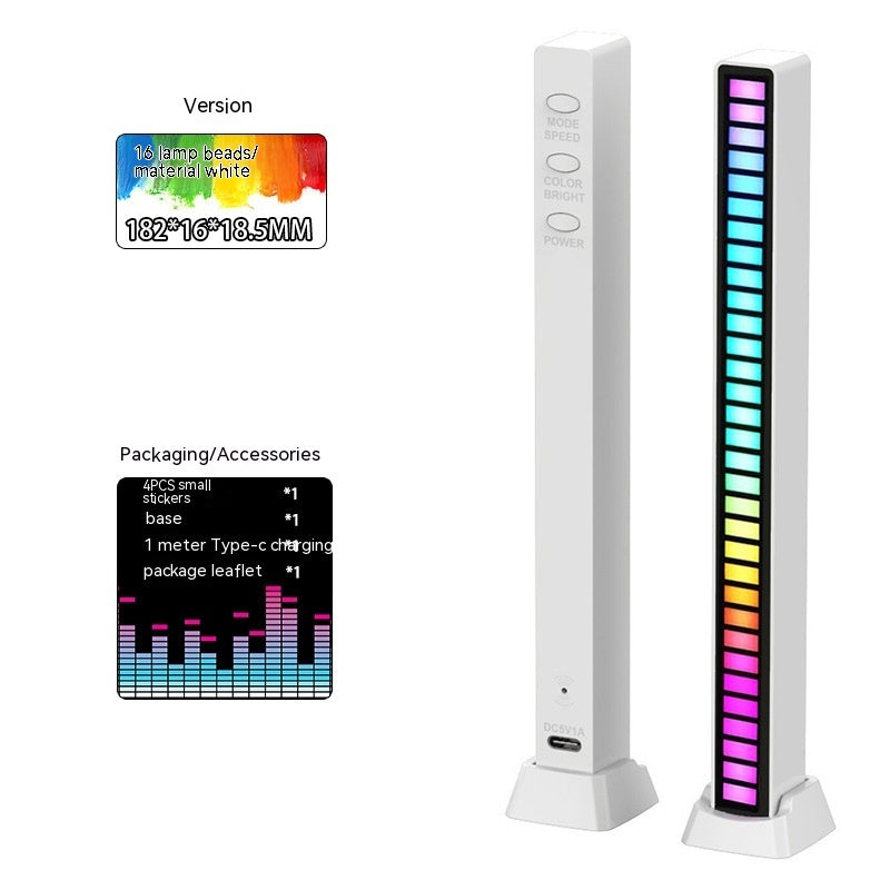 Led Sound Control Light Bar RGB Ambient Pickup Rhythm Lamp