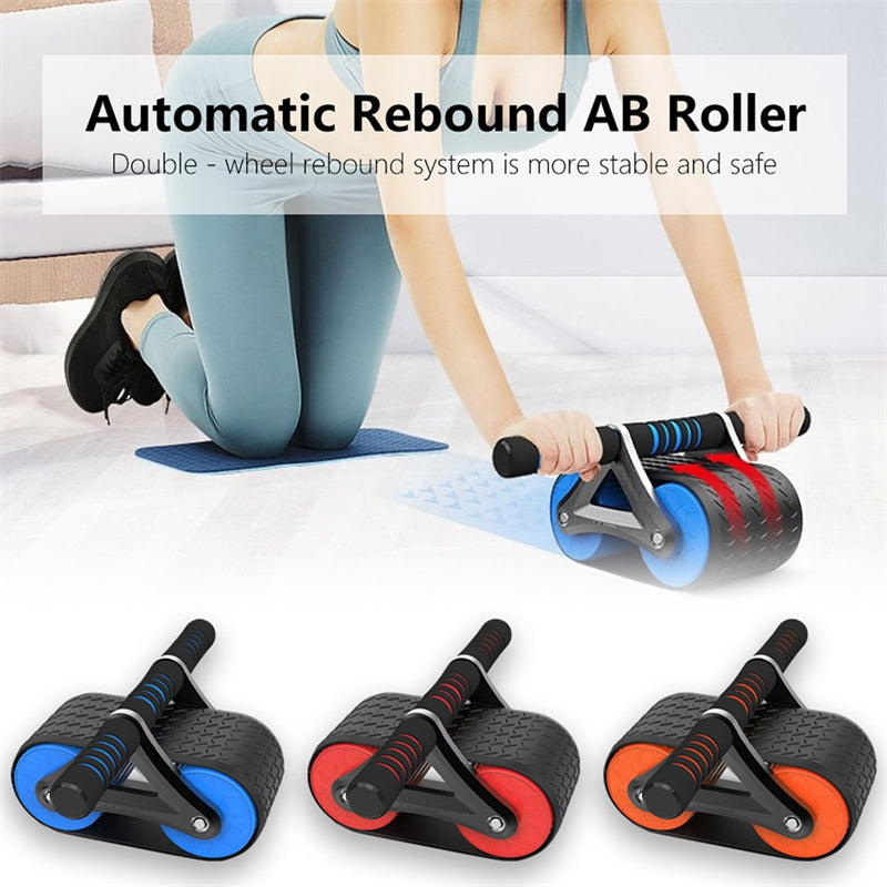 Double Wheel Abdominal Exerciser Women Men Automatic Rebound