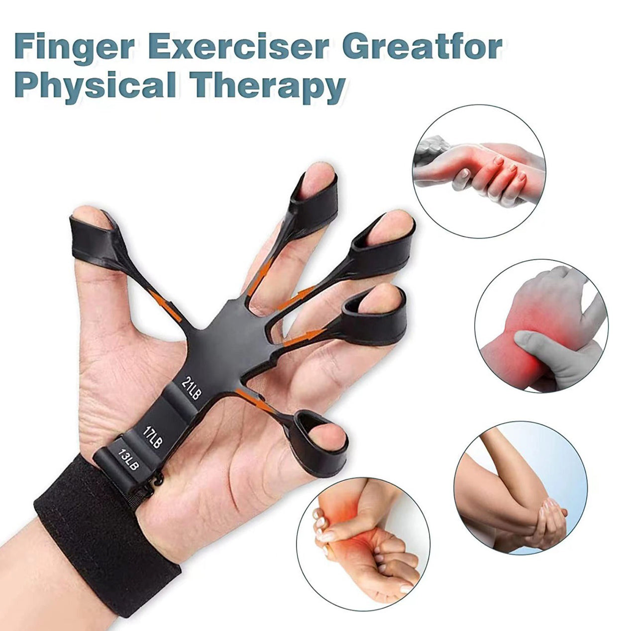 Silicone Grip Device Finger Exercise Stretcher Finger Gripper Strength Trainer