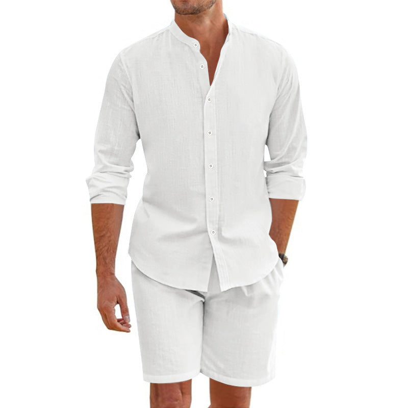 Summer Short Shirt Suit Fashion Lapel Beach Clothing