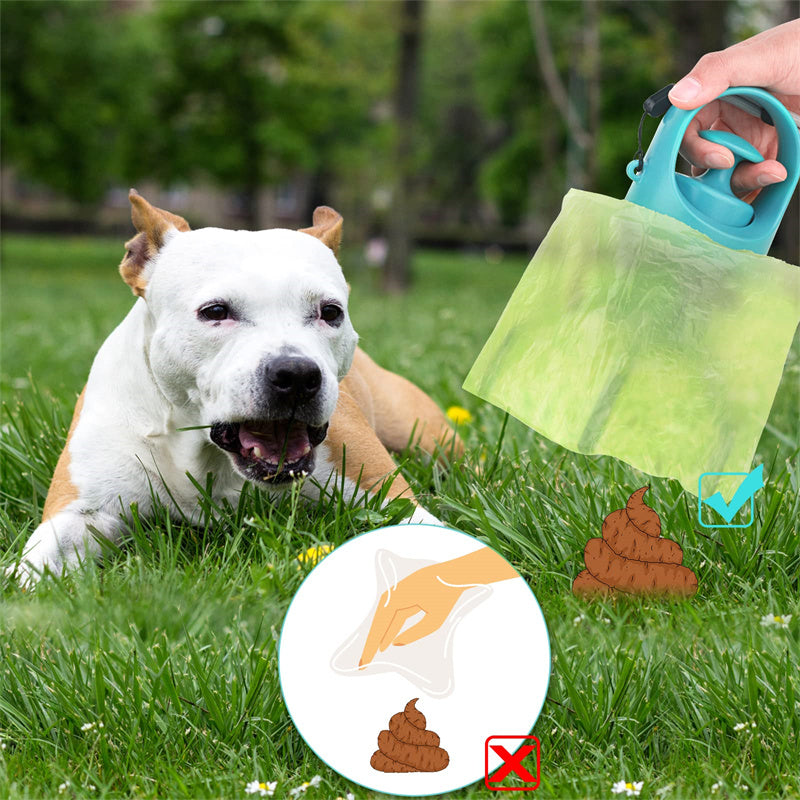 Portable Lightweight Dog Pooper Scooper With Built-in Poop Bag Dispenser