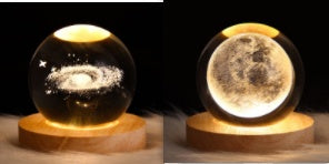 Luminous Starry Sky And Planets Moon Moon Crystal Ball Lamp