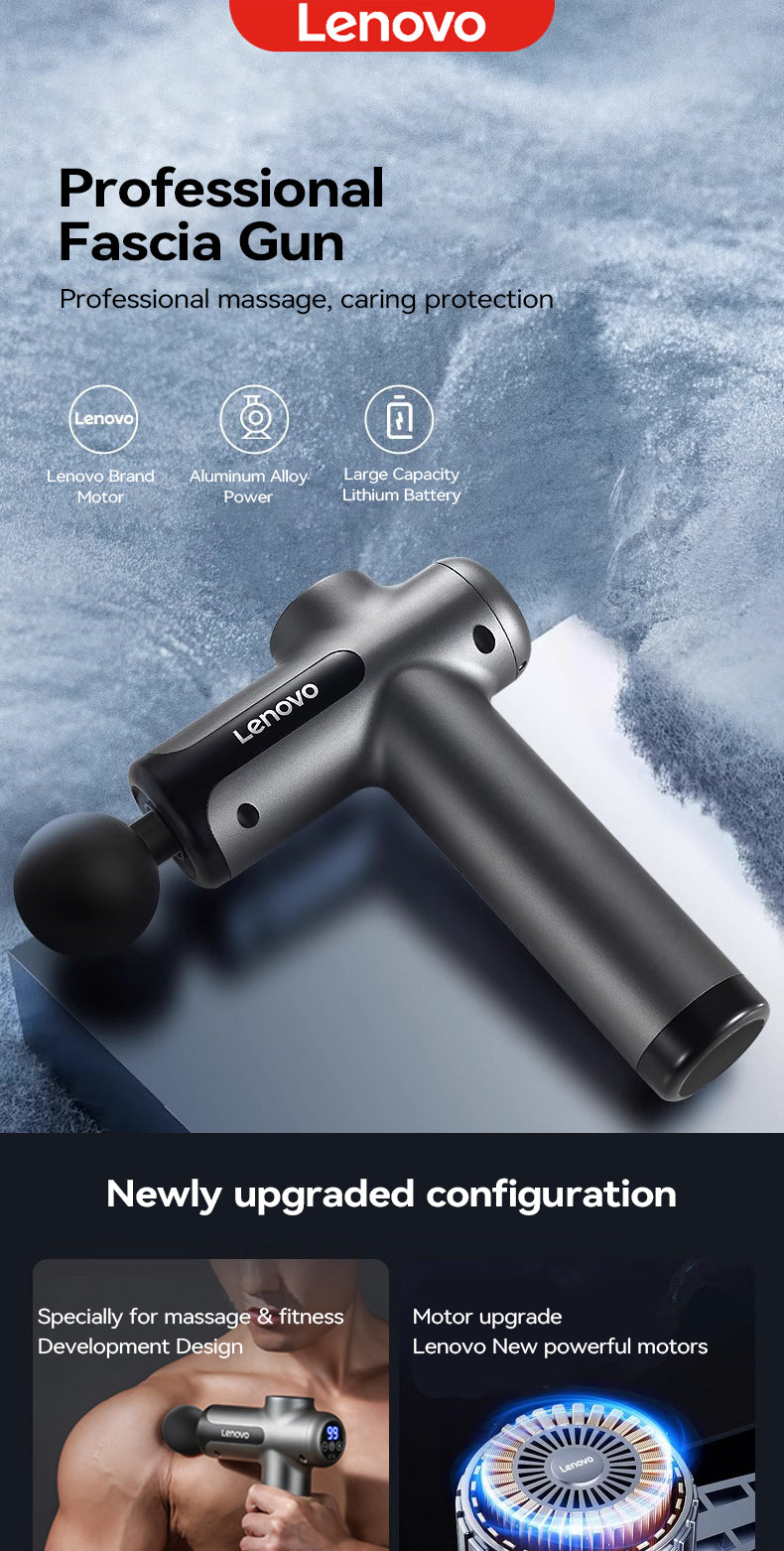 Lenovo Powerful Wireless Massager Gun 8 Massage Heads