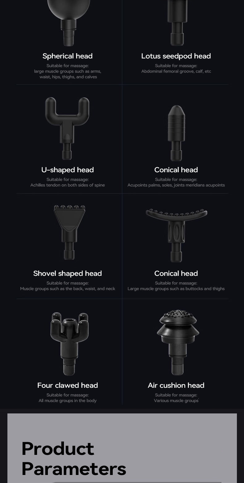 Lenovo Powerful Wireless Massager Gun 8 Massage Heads