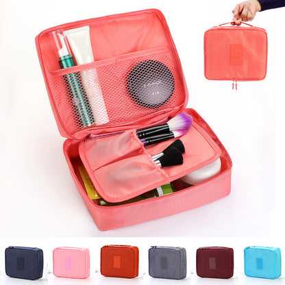 Portable Cosmetic Bag Waterproof Divider Multi-grid Pockets