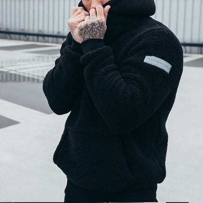 Men's Plush Hoodies Sweatshirt With Big Pocket Fashion